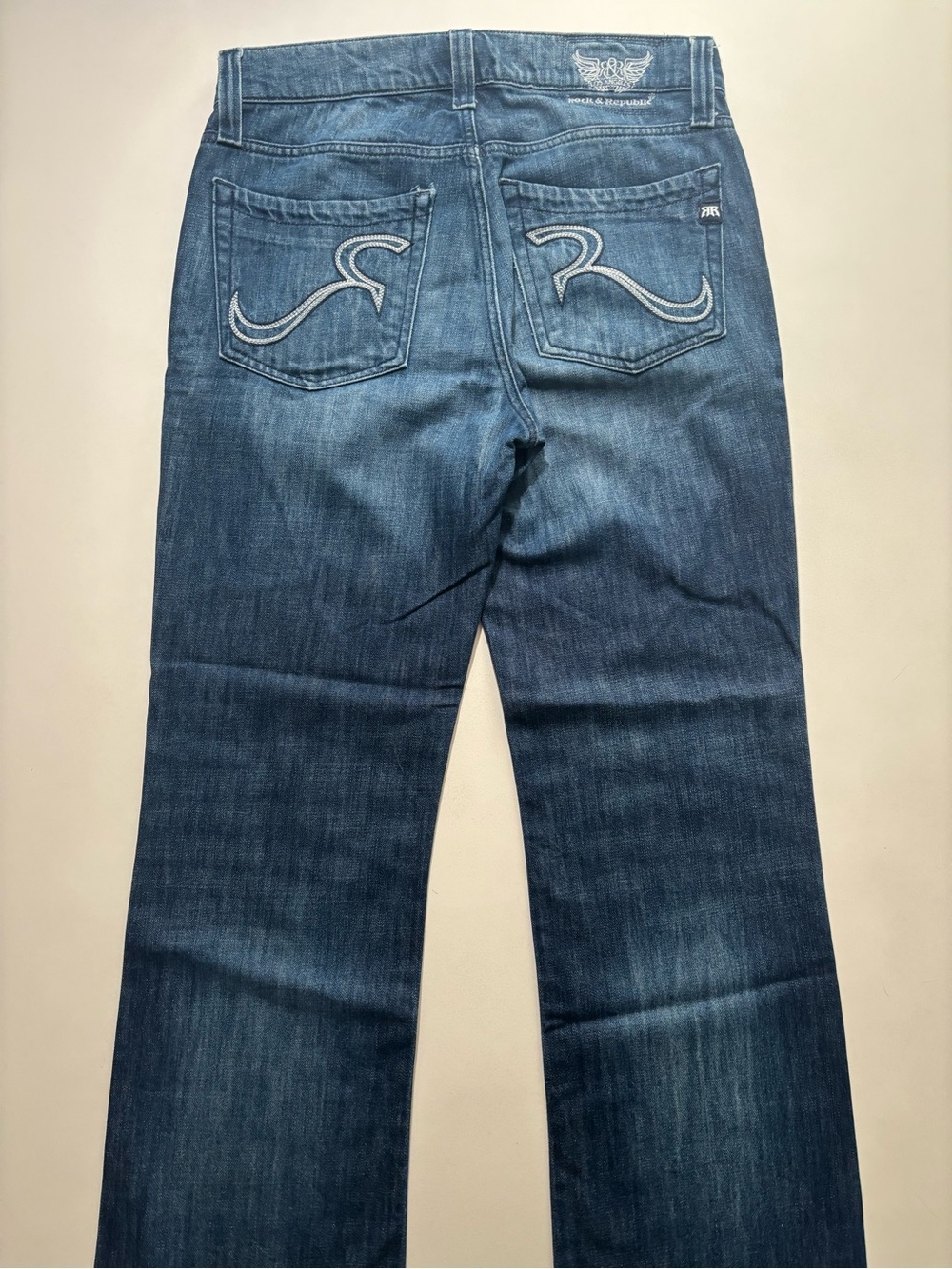 Rock & Republic Dark Blue faded grunge jeans